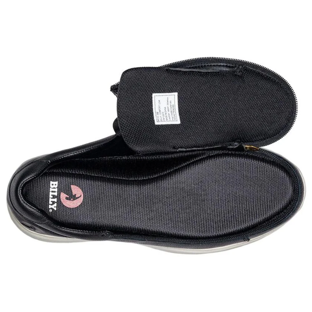 Billy Footwear (Mens) - Low Top Black Leather Comfort Shoes - Image 4